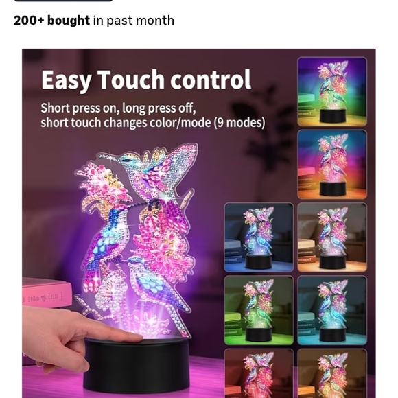 Colorful LED Hummingbird Display - Picture 3 of 5